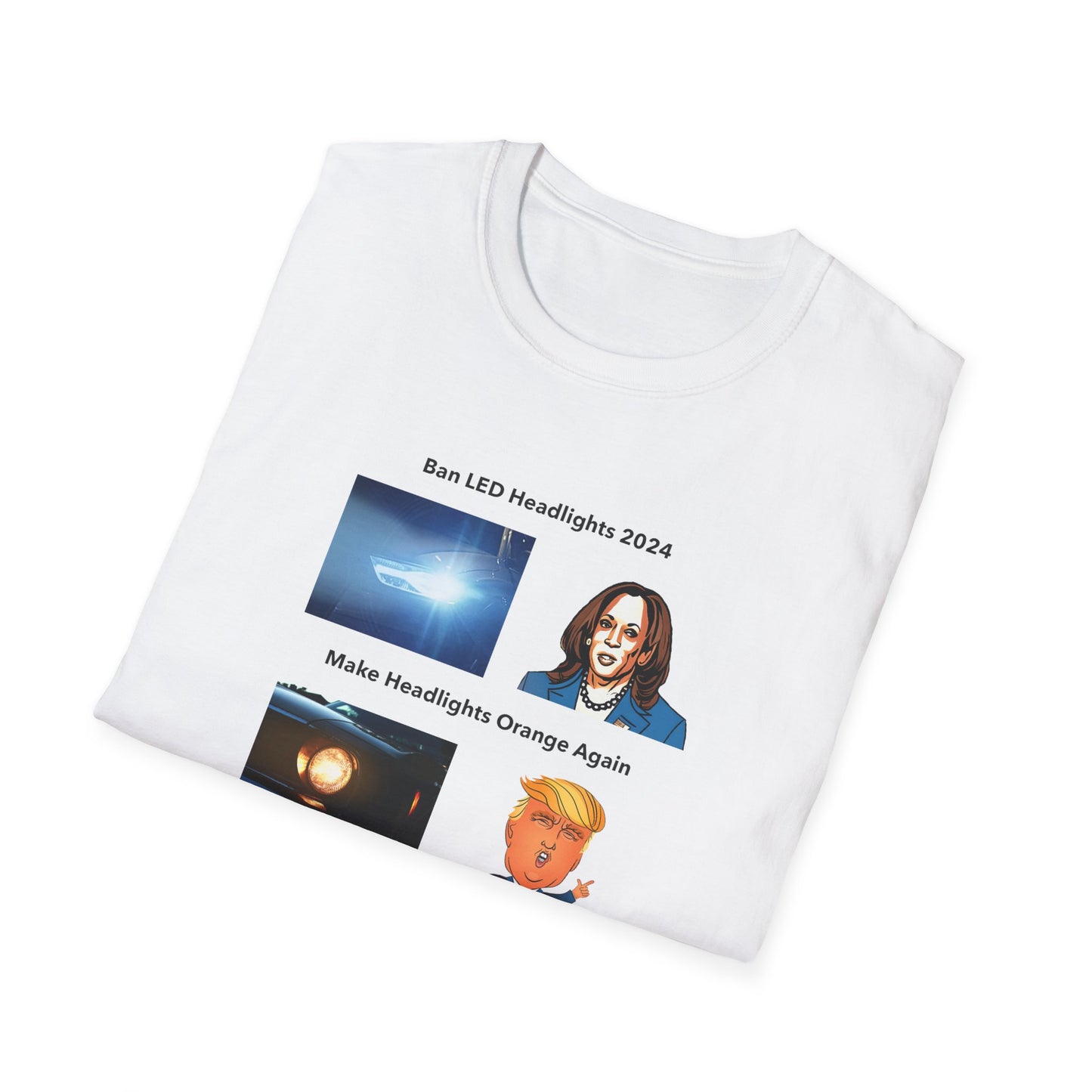 MAKE HEADLIGHTS ORANGE AGAIN Harris Meme T-shirt (Soft Cotton)